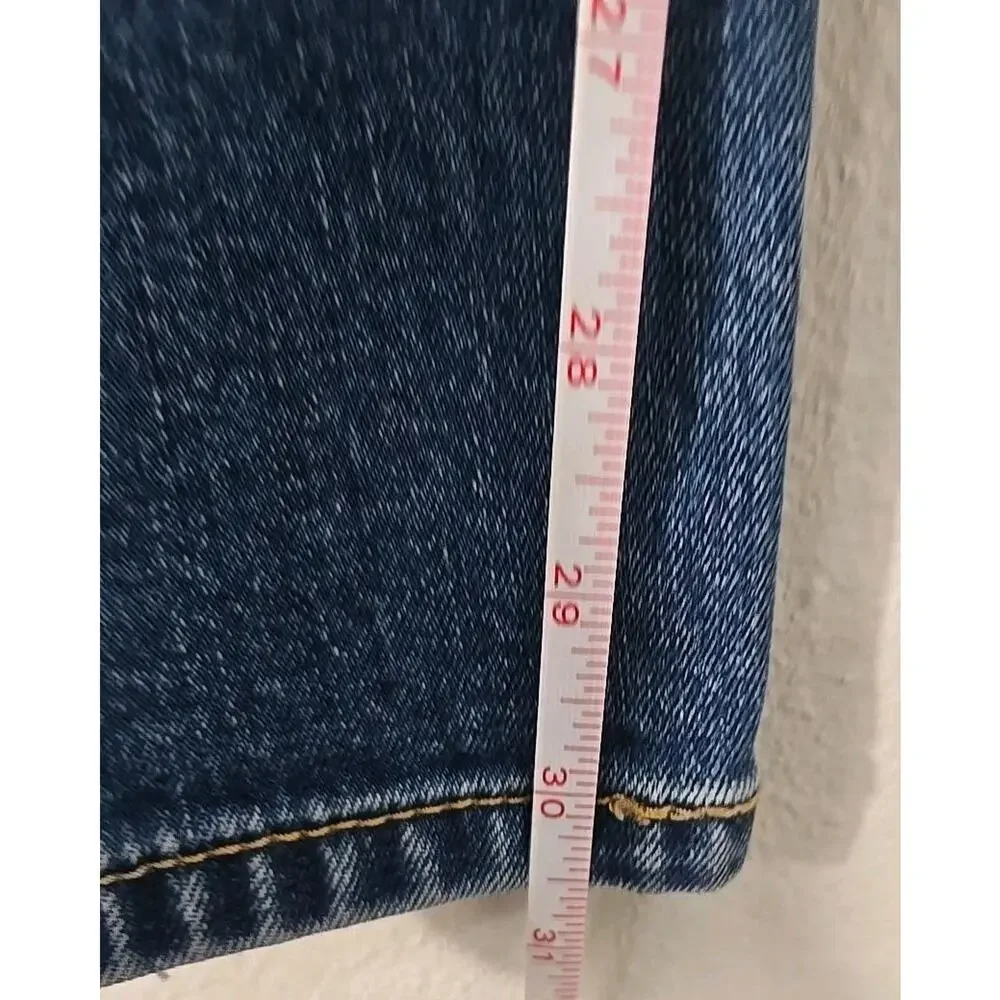 Levi’s 505 Regular Fit Jeans Men’s 34x32 Blue Denim Straight Leg Distressed #217